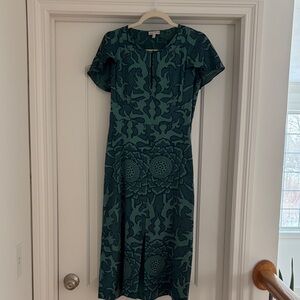 Elegant Green Patterned satin Dress